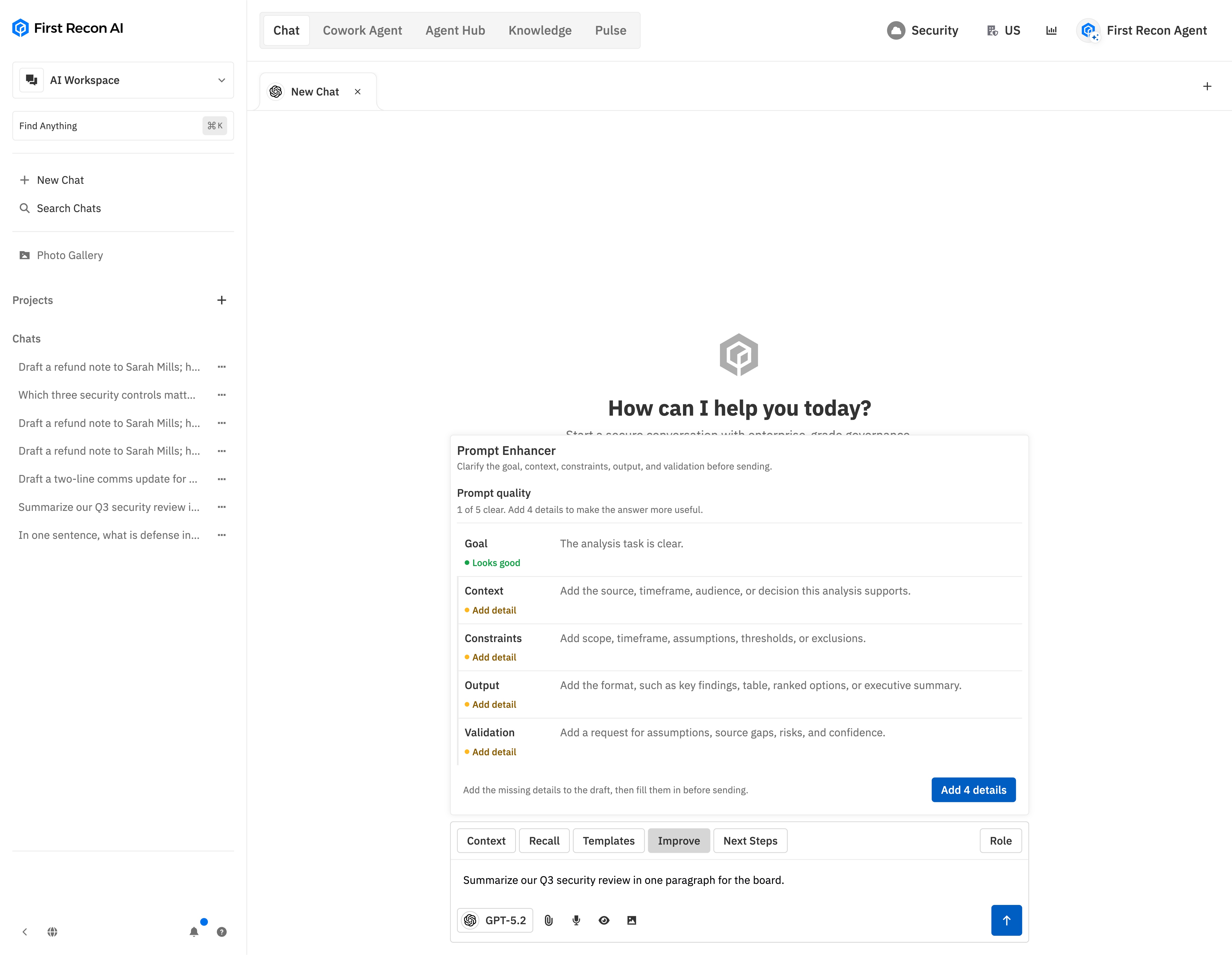 Preview of tool governance in the workspace